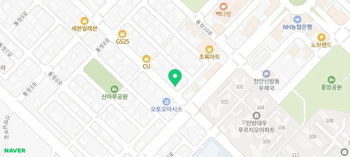 속초장터 본닭강정 신방점 지도