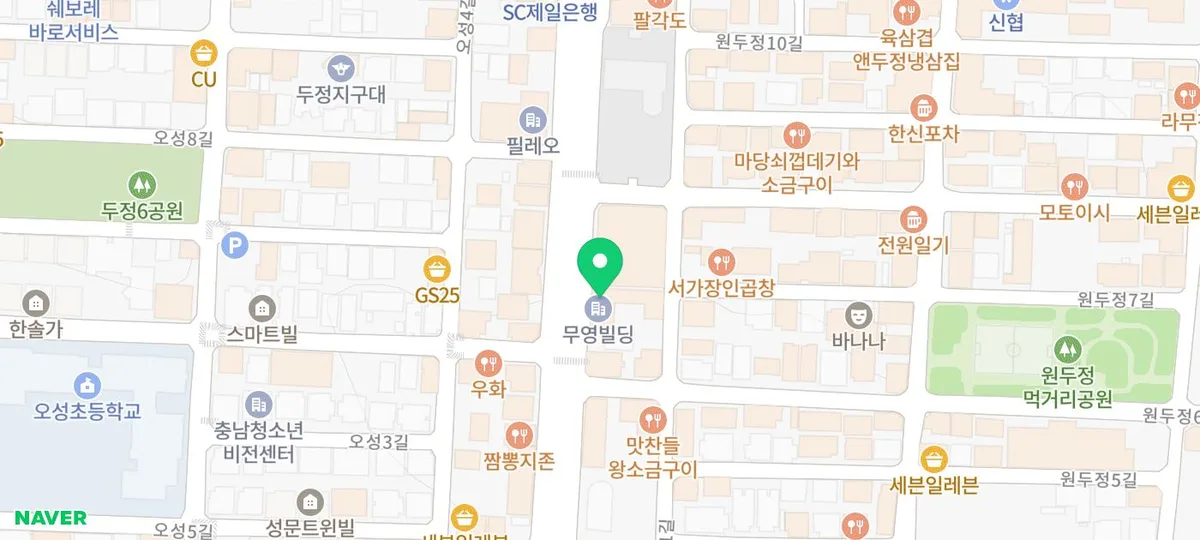 장대포연탄불고기 두정점 지도