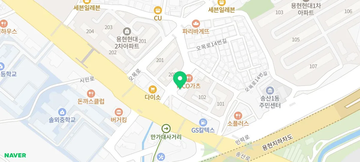 능이마을용현점 지도