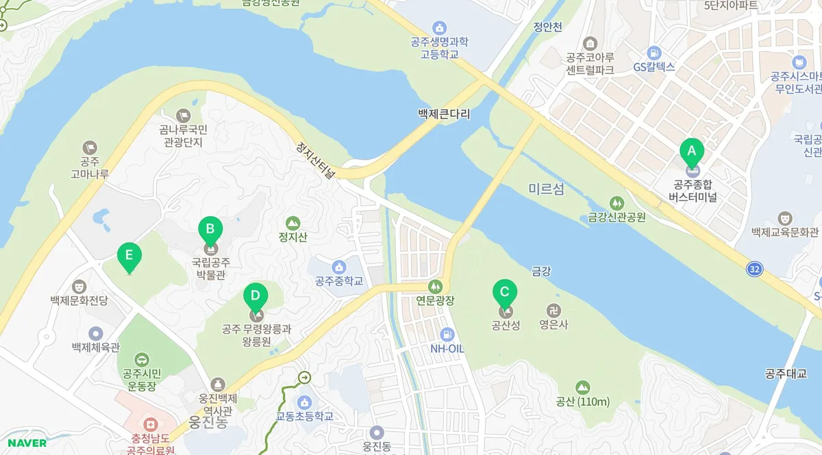 공주종합버스터미널 지도