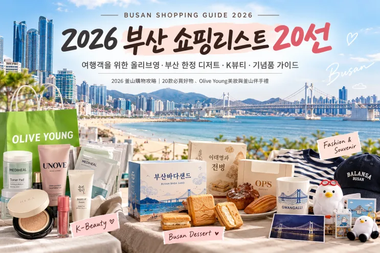 2026 Busan Shopping Guide: 20 Olive Young, K-Beauty, Busan-Exclusive Dessert & Souvenir Picks