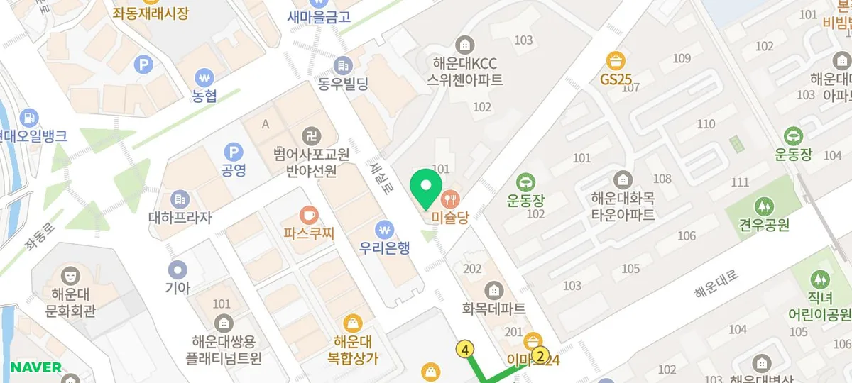 모찌의하루 해운대점 지도