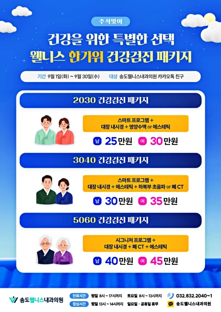 송도 종합검진 주기와 종합검진 항목 구성