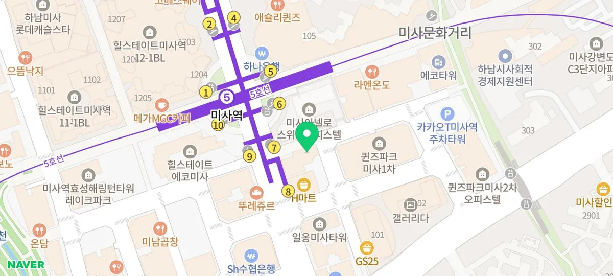 유앤아이의원 하남미사점 지도