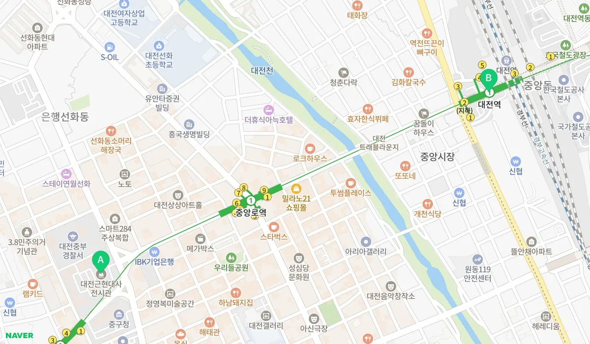 대전근현대사전시관 지도