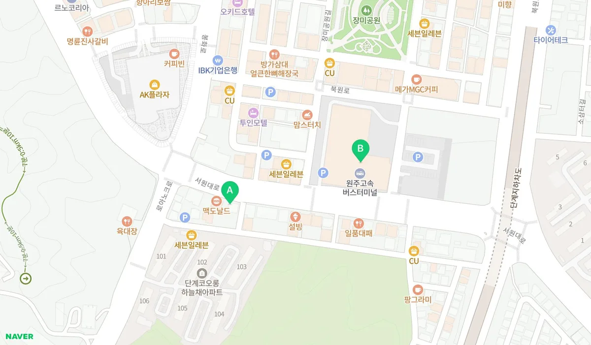 원주청년라운지 웨스트 지도