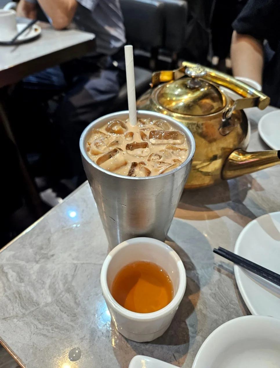 Hong Kong milk tea at Dragon King Dim Sum