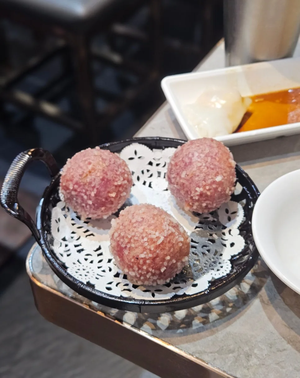 Potato balls dessert at Dragon King Dim Sum