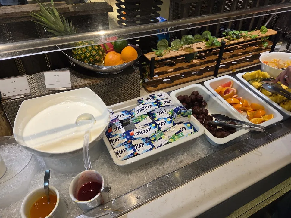 Desserts at breakfast buffet